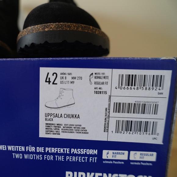 MENS BIRKENSTOCK, UPPSALA CHUKKA, BLACK, Size US 9 - Picture 6 of 8